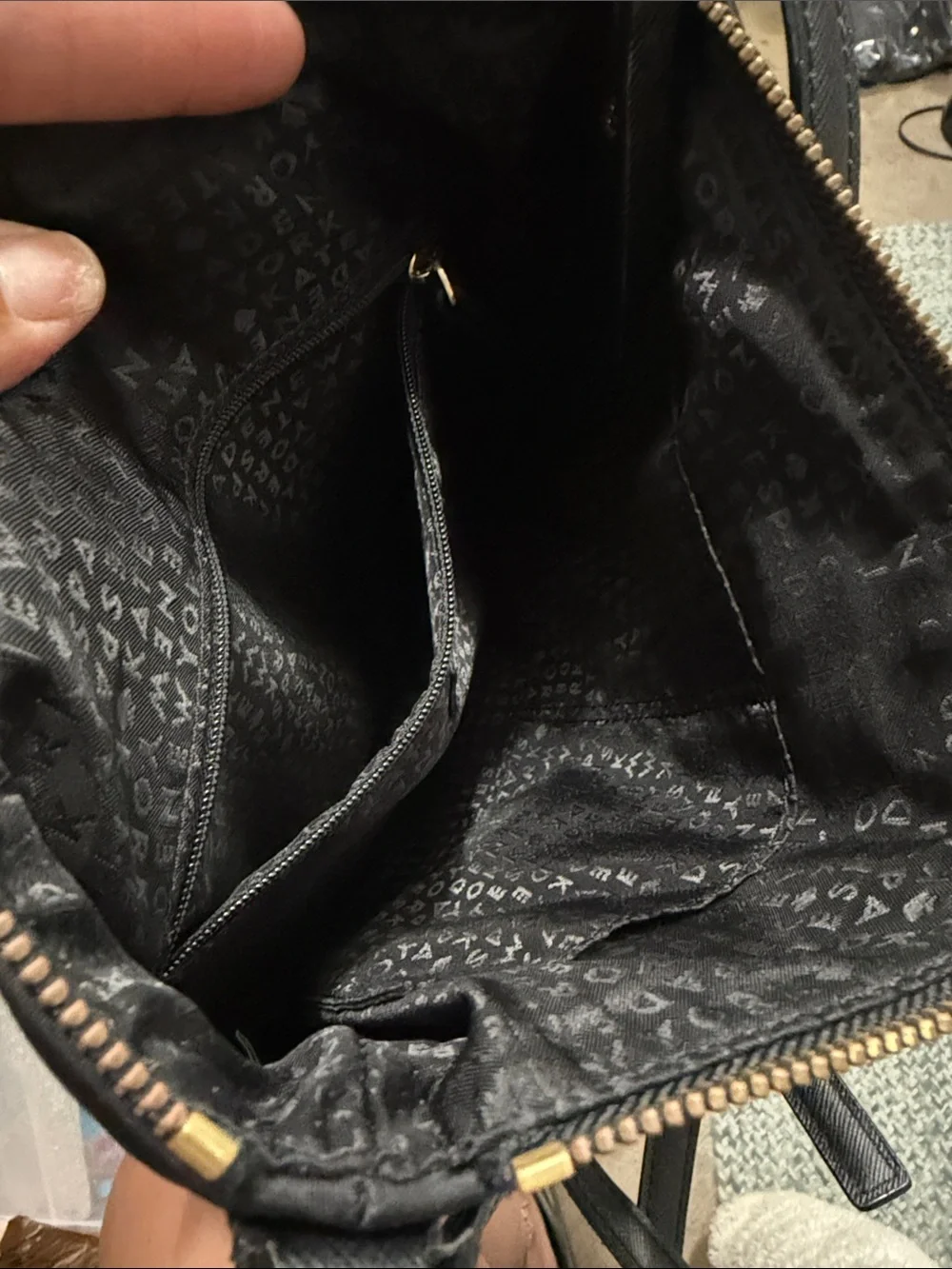 kate spade Black Shoulder Tote with Gold Hardware
